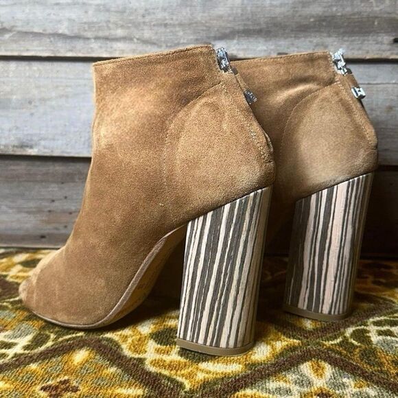 Alberto Fermani Brown‎ Suede Open Toe Bootie sz 8 - Picture 3 of 6